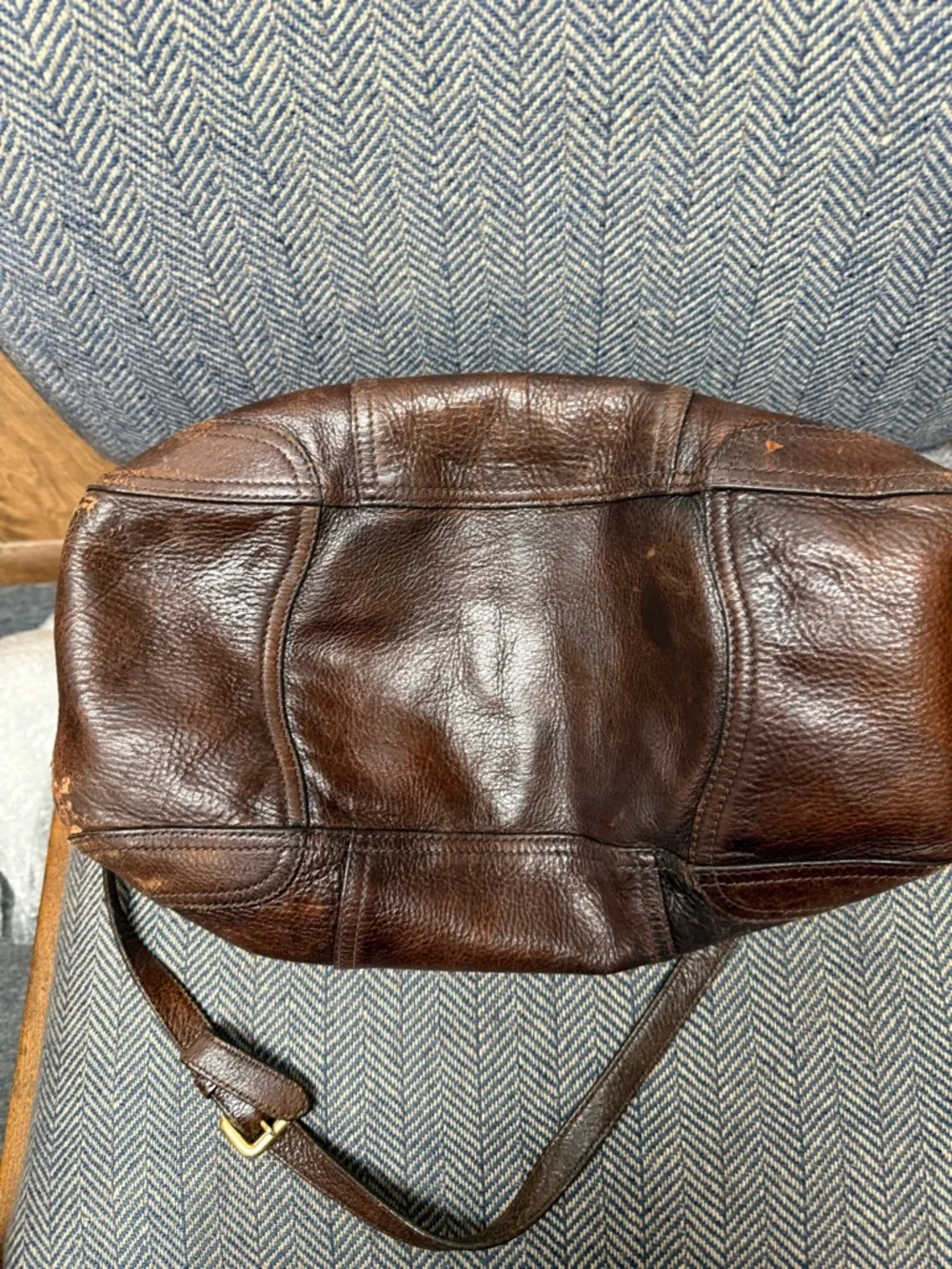 Prada Dark Brown Deerskin Cervo Antik Leather Messenger Bag with Gold Hardware - Picture 9 of 10
